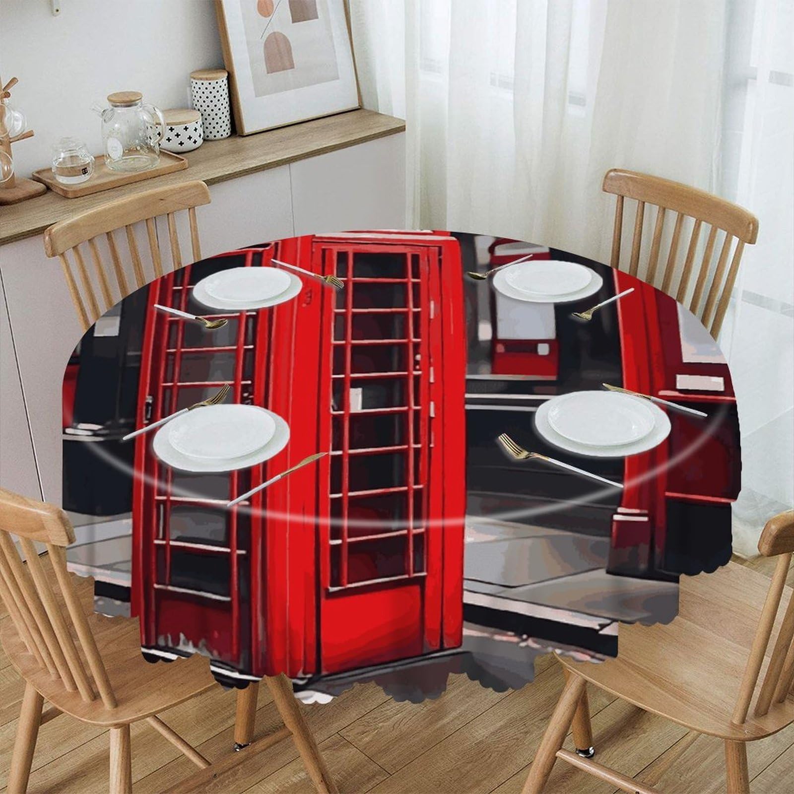 Btcowzrv Style 01714Faf733b8164c5c532e71d367e2 Polyester Round Tablecloth 59.84 Inch, Decorative Washable Table Cover, Table Cloth For Restaurant Picnic Indoor And Outdoor Dining