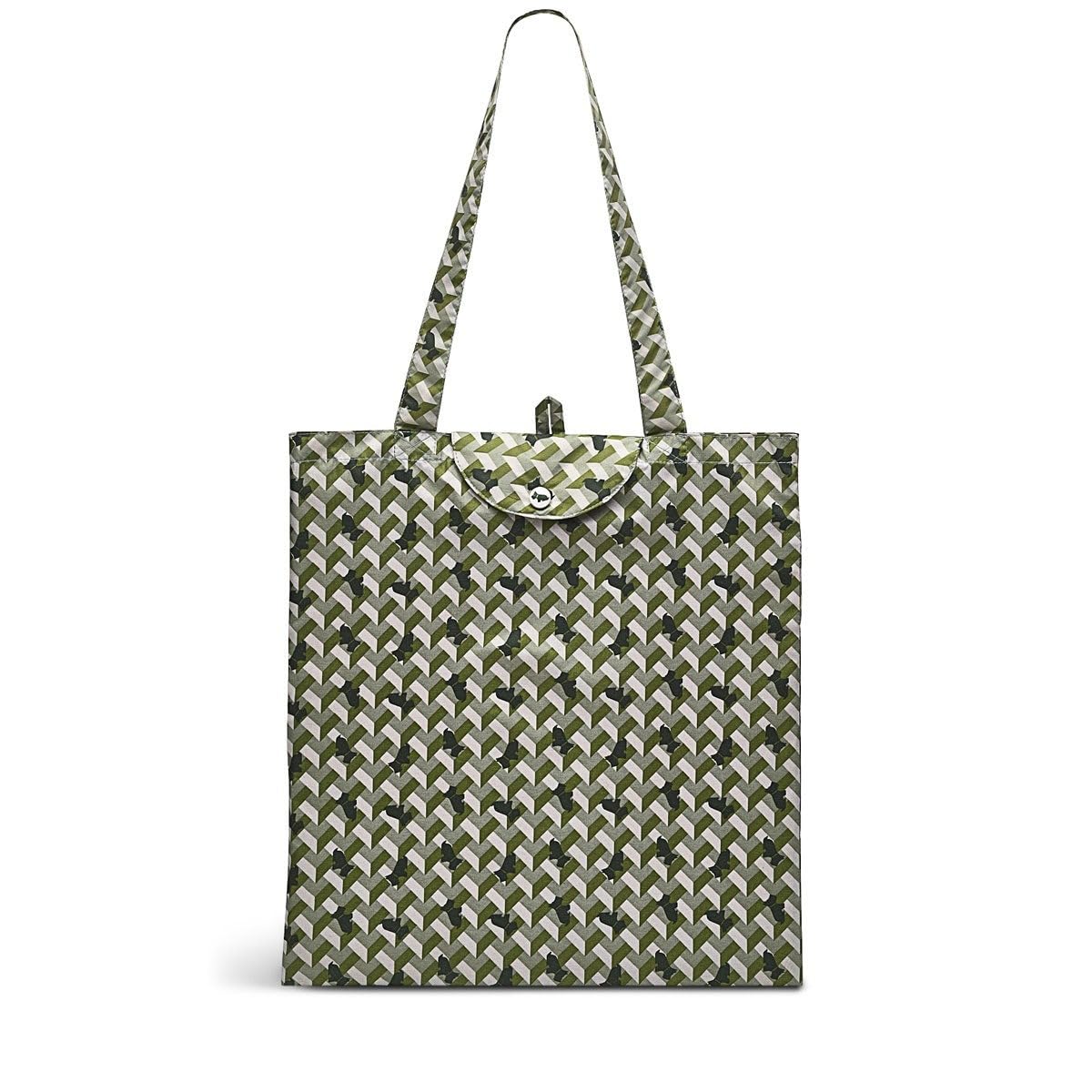 Radley London Womens Geo Dog Responsible Foldaway Reusable Shopping Bag in Eucalyptus Green