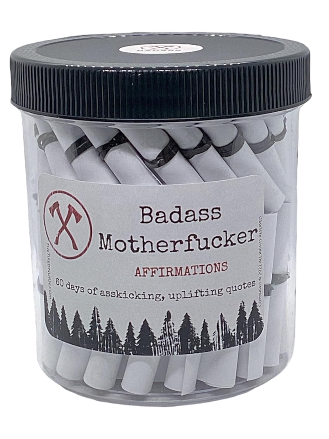 Badass Motherfucker MEN'S Affirmation Jar - 60 Days of Empowerment Confidence Motivation for Men - Inspirational Quotes for MEN (Classic White) (Classic White) Thumbnail