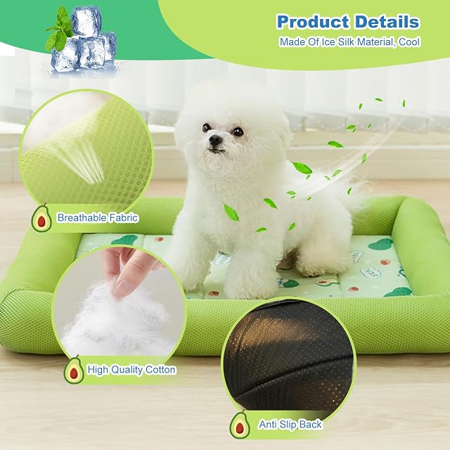 Foto 6 de 7 de PETCUTE Almohadilla de Refrigeración para Mascotas,Lavable Camas para Perros con Fondo…