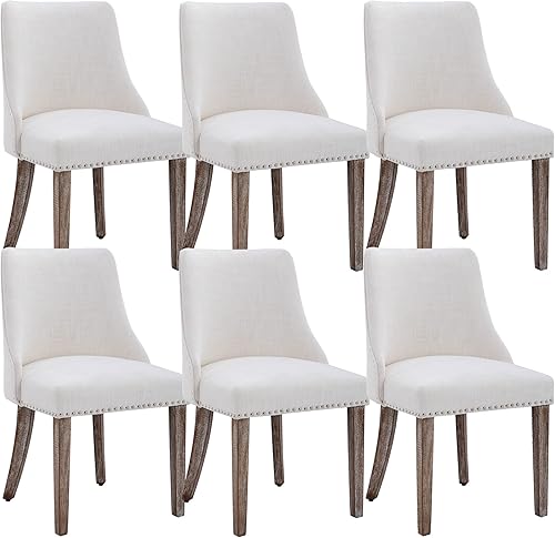 Miniatura 8 de DM Furniture Juego de 2 sillas de comedor modernas de mediados de siglo, sillas de terciopelo tapizadas, sillas auxiliares de madera para sala de