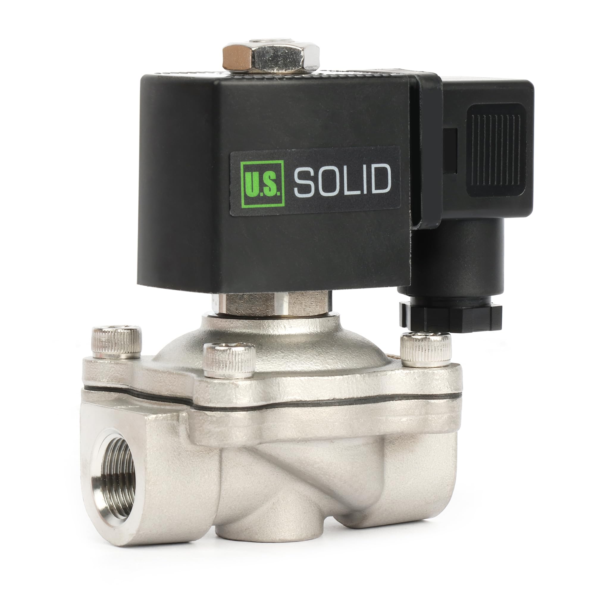 Électrovanne 12V CC U.S. Solid en inox pour contrôle de fluide à 10 bar