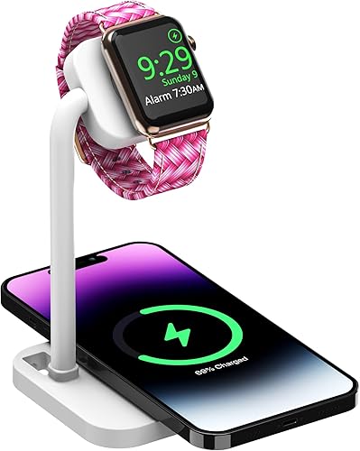 Soporte de carga 2 en 1 para iWatch SE7654321, cargador inalámbrico para teléfono 131211X8Airpods 2, base de soporte para iWatch (adaptadores no