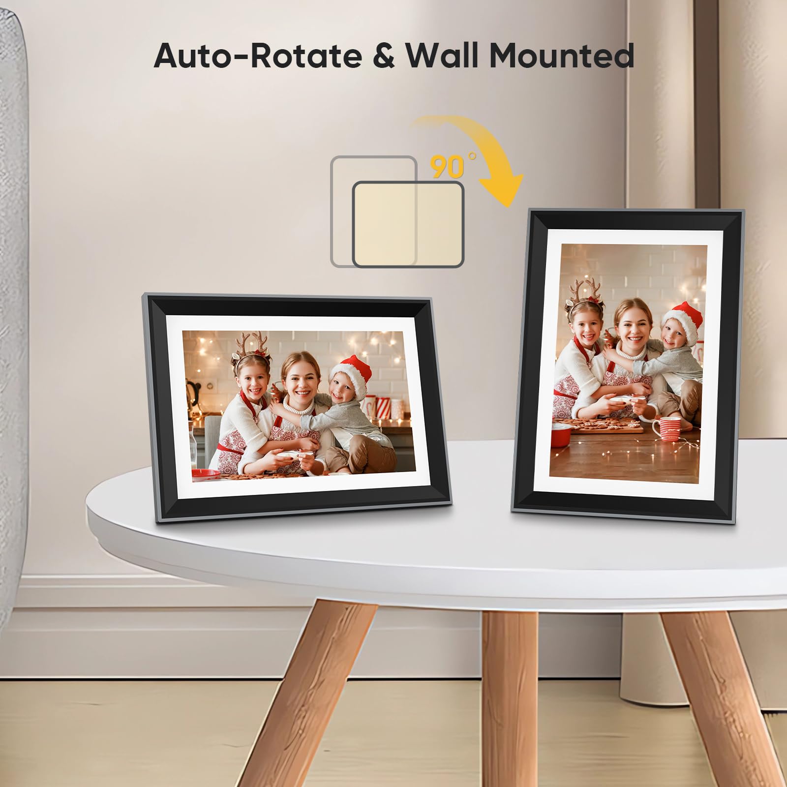 Cornice Digitale WiFi 10 Pollici, Portafoto Digitale con 1280x800 HD IPS Touch Screen, Memoria 16GB+32GB Carta, Condividere Foto o Video in APP Tramite