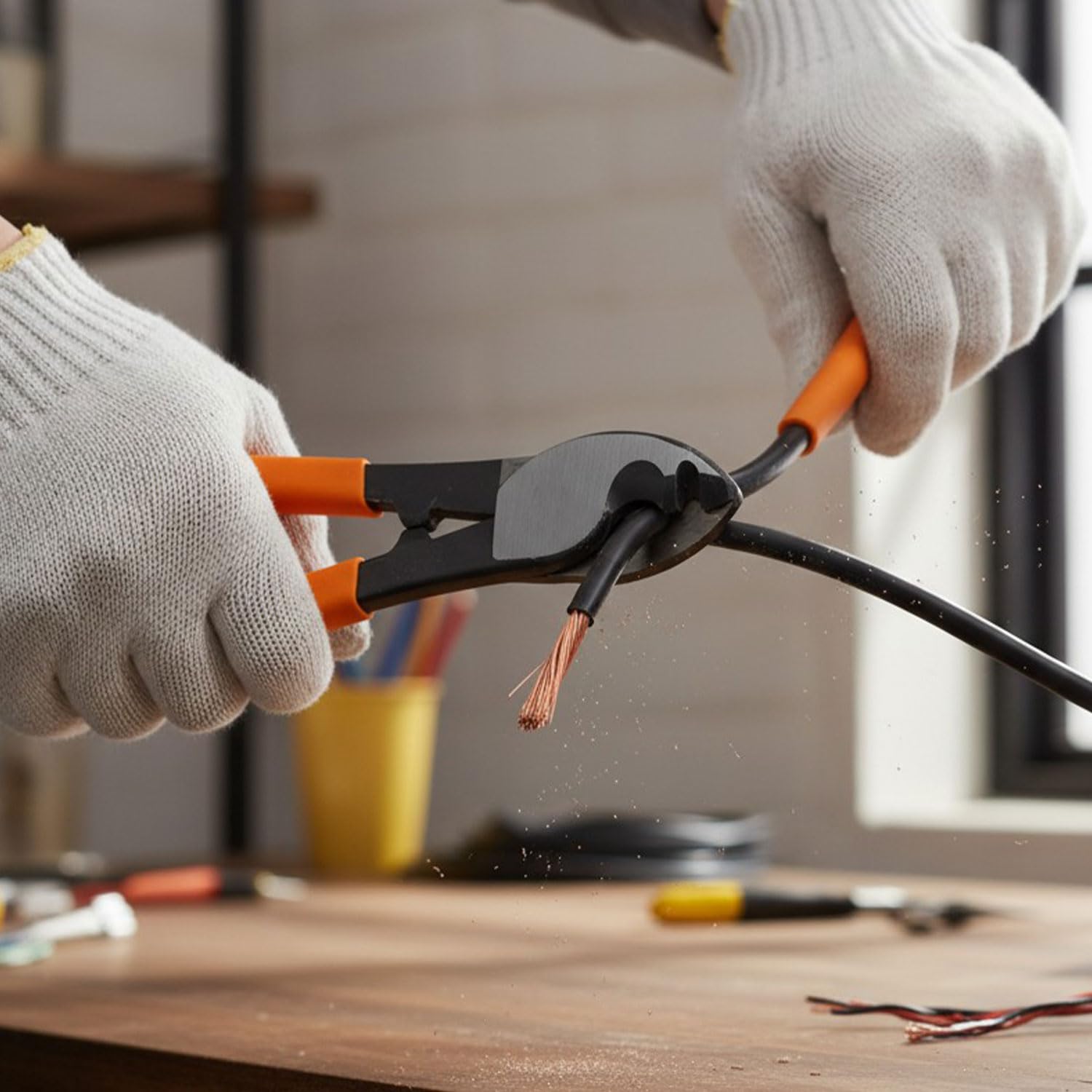Kablo Halat Kesici Pense 250 mm Profesyonel Çelik Tel Kesme Makası Sanayi Tipi Güçlü Kesim Aleti