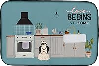 Vista 23 de Caroline's Treasures CK7824DDM - Tapete absorbente para secado de platos con diseño de bulldog inglés, rojo y blanco, para encimera de cocina, 14 x