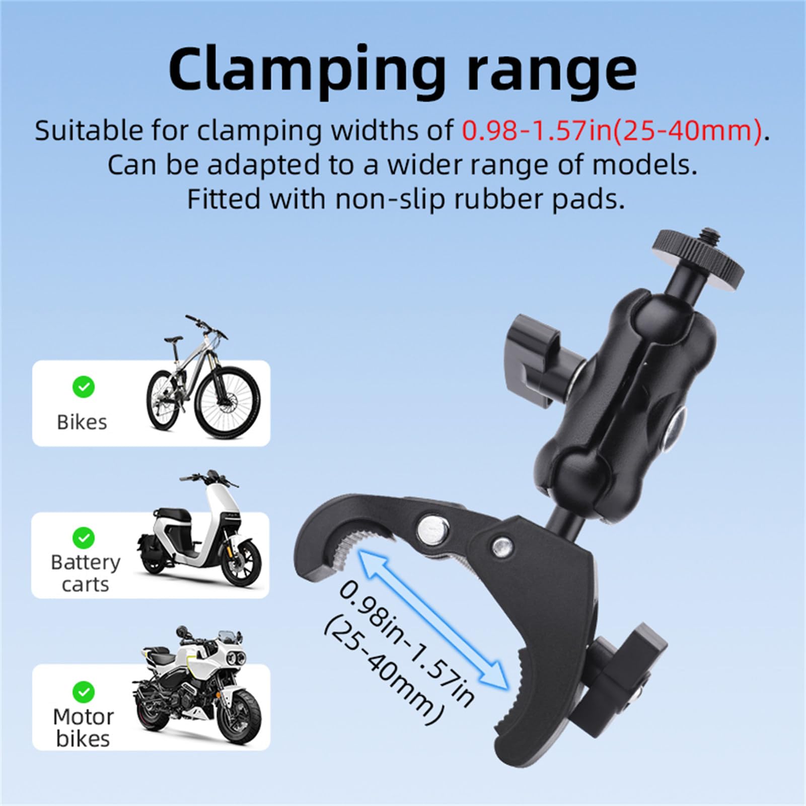 HAFOKO Moto Appareil Photo Kit Compatible Avec DJI Osmo 360, Compatible Avec Insta360 X5 Double Clamp Support Avec 47'' Invisible Bâton Moto Vélo Guidon Support Compatible Avec GoPro12-3 Cyclisme UTV