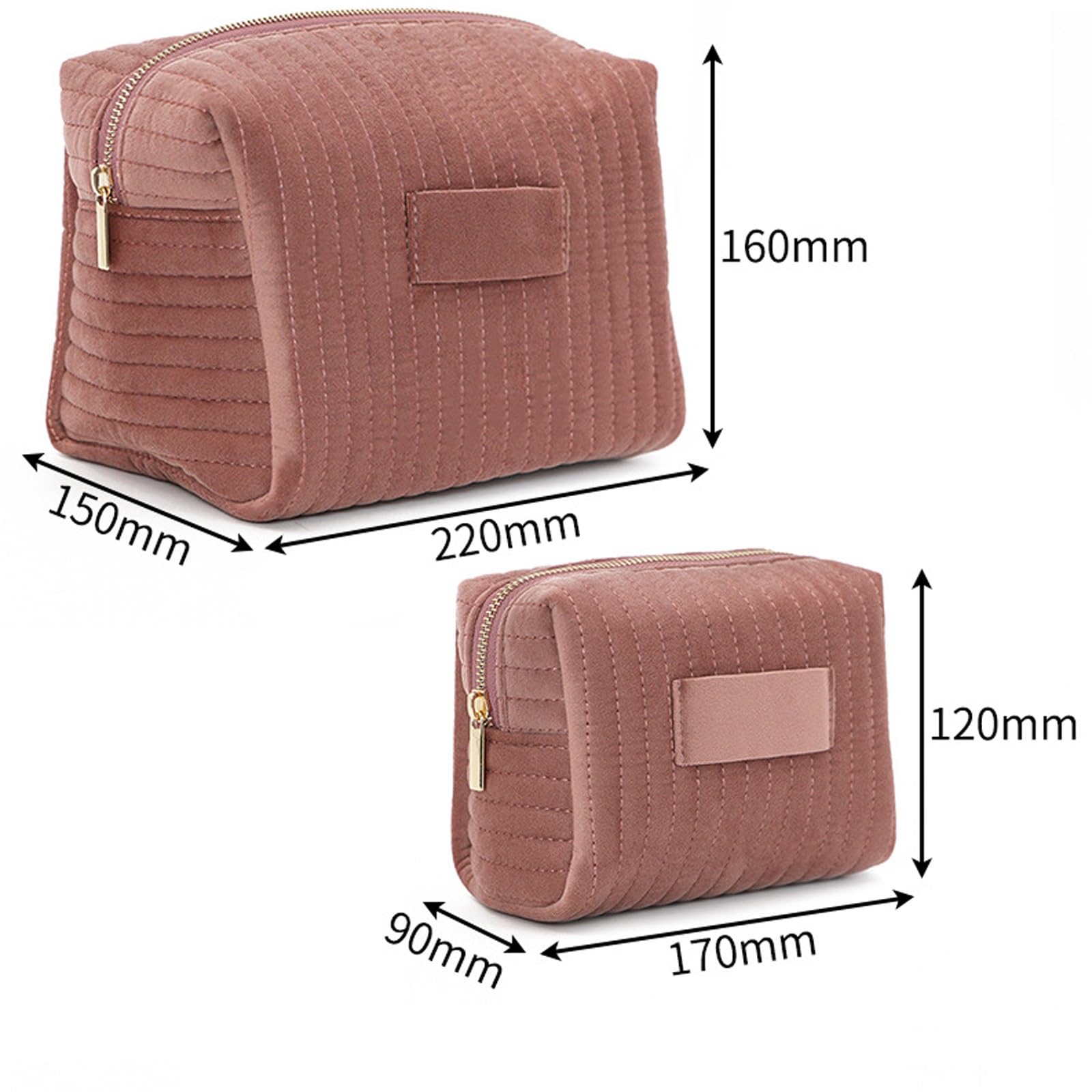 Be Burgundy Personalisierte Make-up-Taschen – Set Mit 5 Taschen, Weiß Mit Blumenmotiv