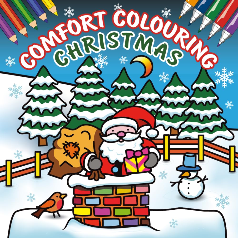 Christmas Coloring Book for Adults, Teens and Kids: Easy and fun images for relaxing and relieving stress