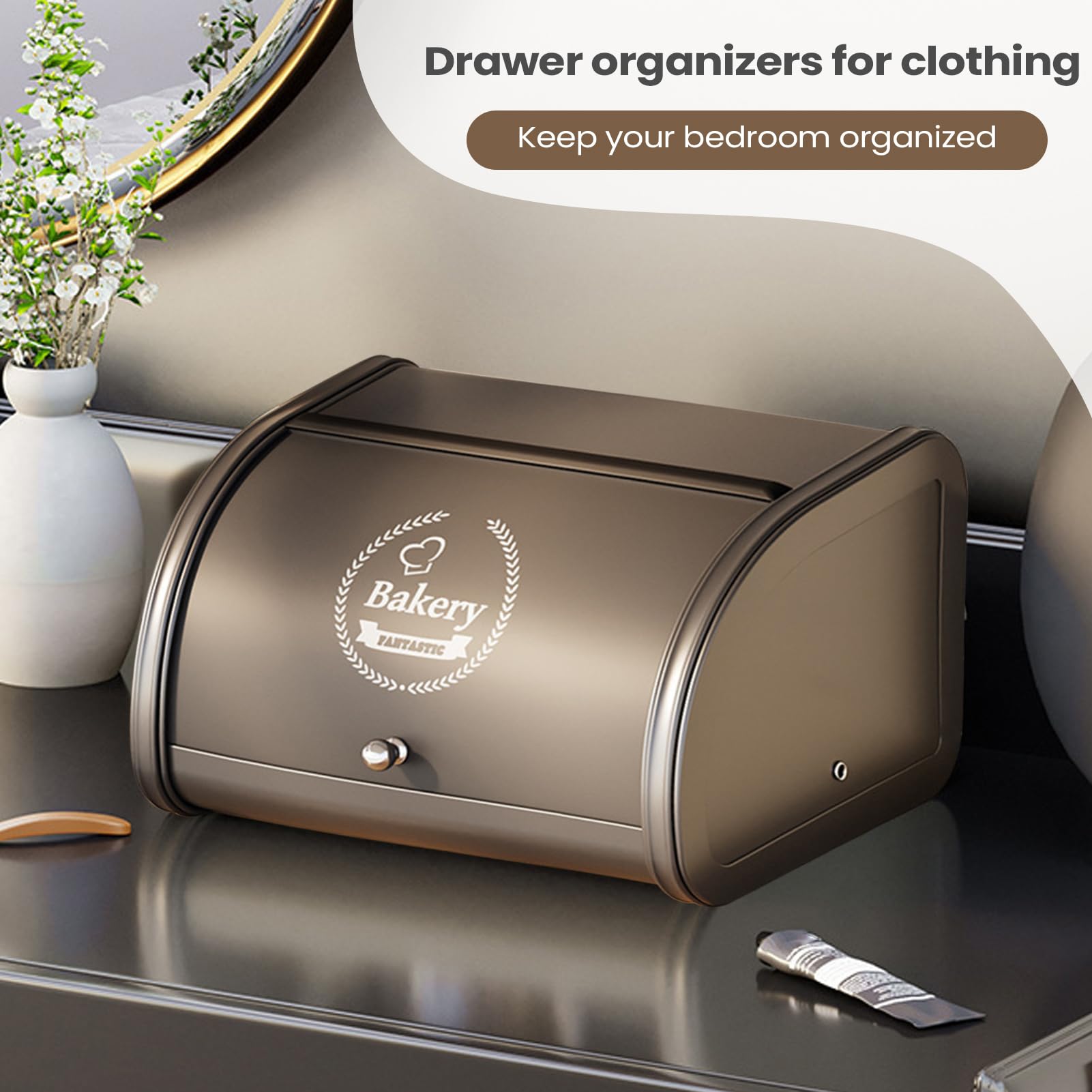 Contenitore Per La Conservazione Del Pane Conservatore Con Coperchio A | Organizzatore Per Piccoli Oggetti Bancone Armadio Dispensa Ripiano Cassetto Panetteria Muffin Bagel Portapane Cassett