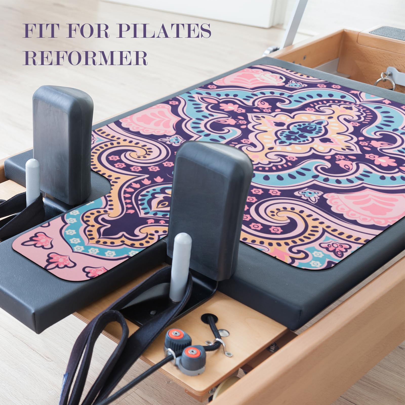 jooeer Alfombrilla de Pilates Reformer, Accesorios Antideslizantes para Entrenamiento de Yoga, Funda para Aparatos de Gimnasia en Casa, Absorbente del Sudor, Plegable, 96x56cm