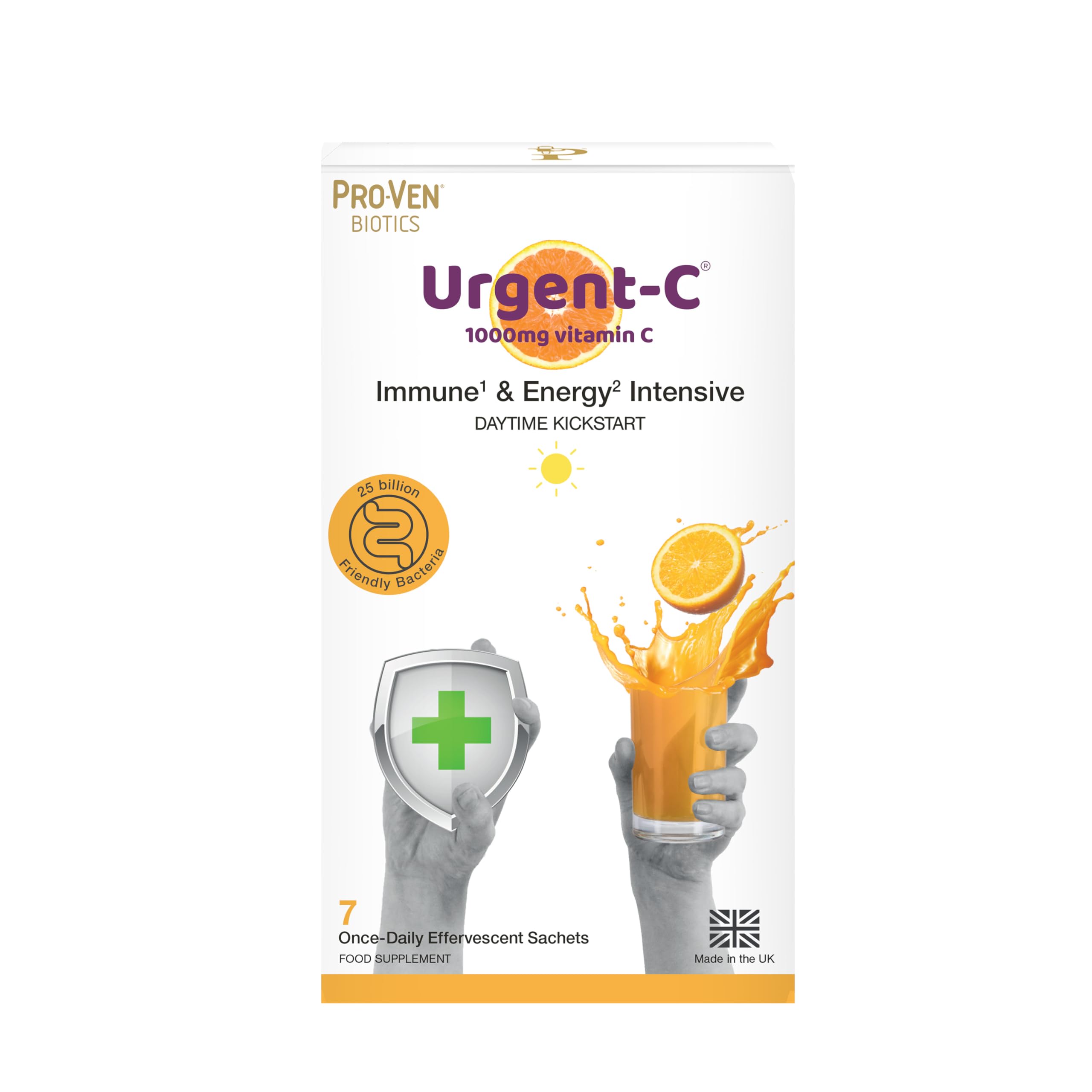 Sponsored Ad – Pro-Ven Probiotics Urgent-C Daytime Kickstart Vitamin C, D, Zinc & Selenium Immune & Energy Intensive Formula25 Billion CFU Live Bacteria Orange Fizzy Drink, 7 Sachets
