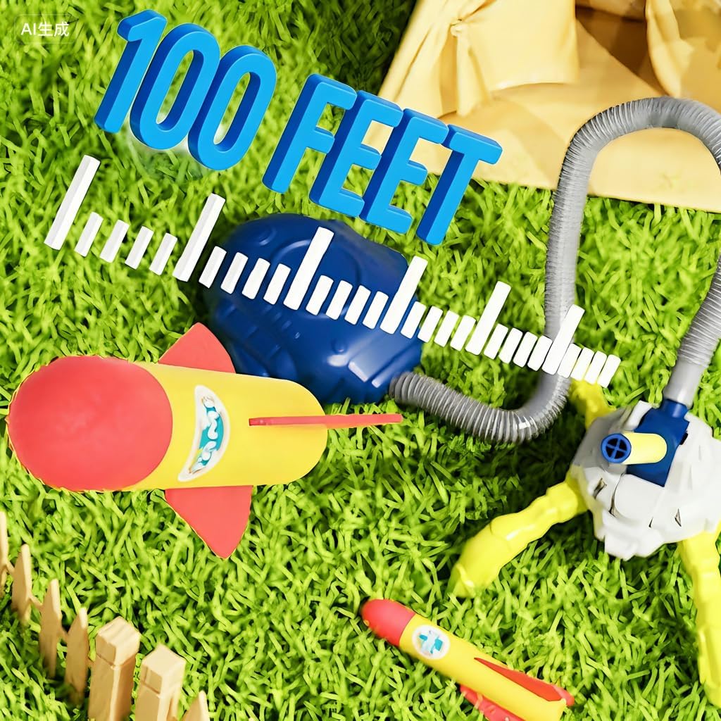 Aeroglyph Rocket Launcher for Kids, 3 Rockets - Fun Backyard & Outdoor Kids Toys Gifts for Boys & Girls - High Flying Toy Foam Blaster Set - Multi-Player Adjustable Launch Stand - Image 4