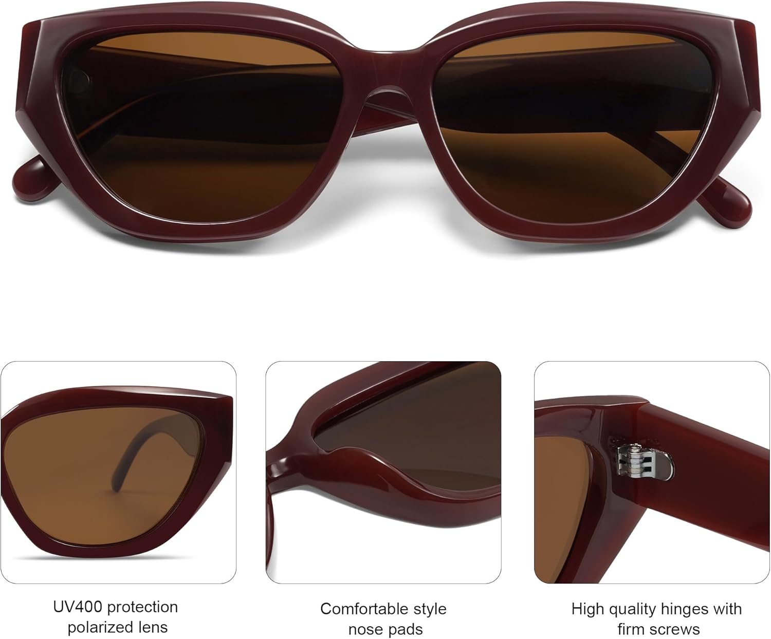 SOJOS Trendy Cute Cat Eye Polarized Sunglasses for Women Fashion Cateye Womens Sunnies SJ2237 - Image 4