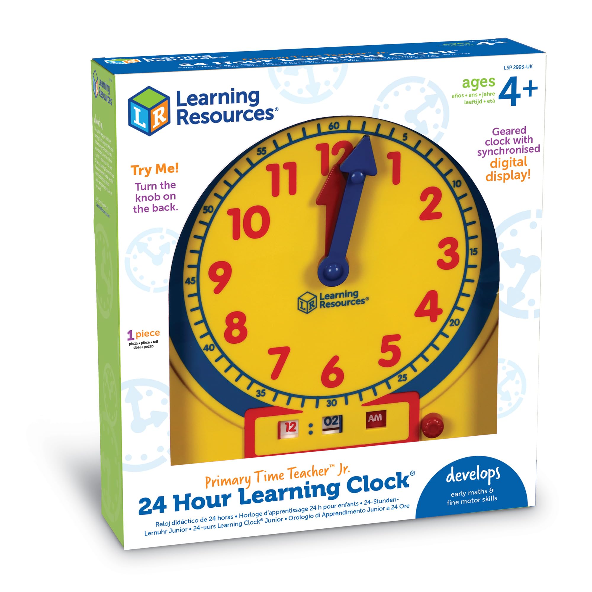 Gioco Orologio Bambini, Orologio Educativo Learning Resources Set di attività di Lettura dell'Ora Giochi Matematica Modello di Orologios Didattico con 12 Carte Didattiche, per Ragazzi, Ragazze