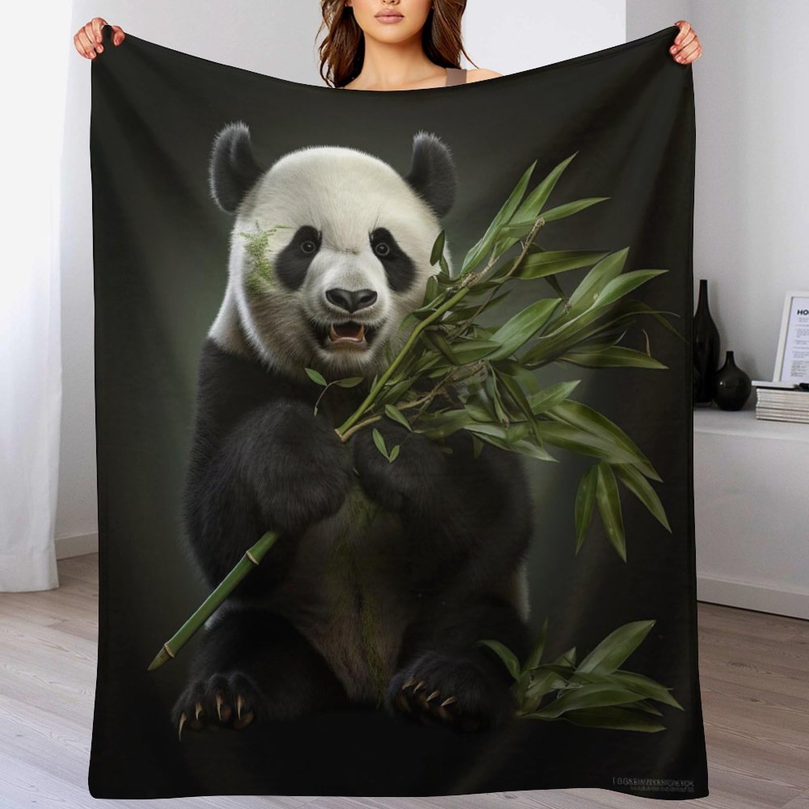 Couverture en flanelle panda pour cocooning sur le sofa et soirées télé au chaud