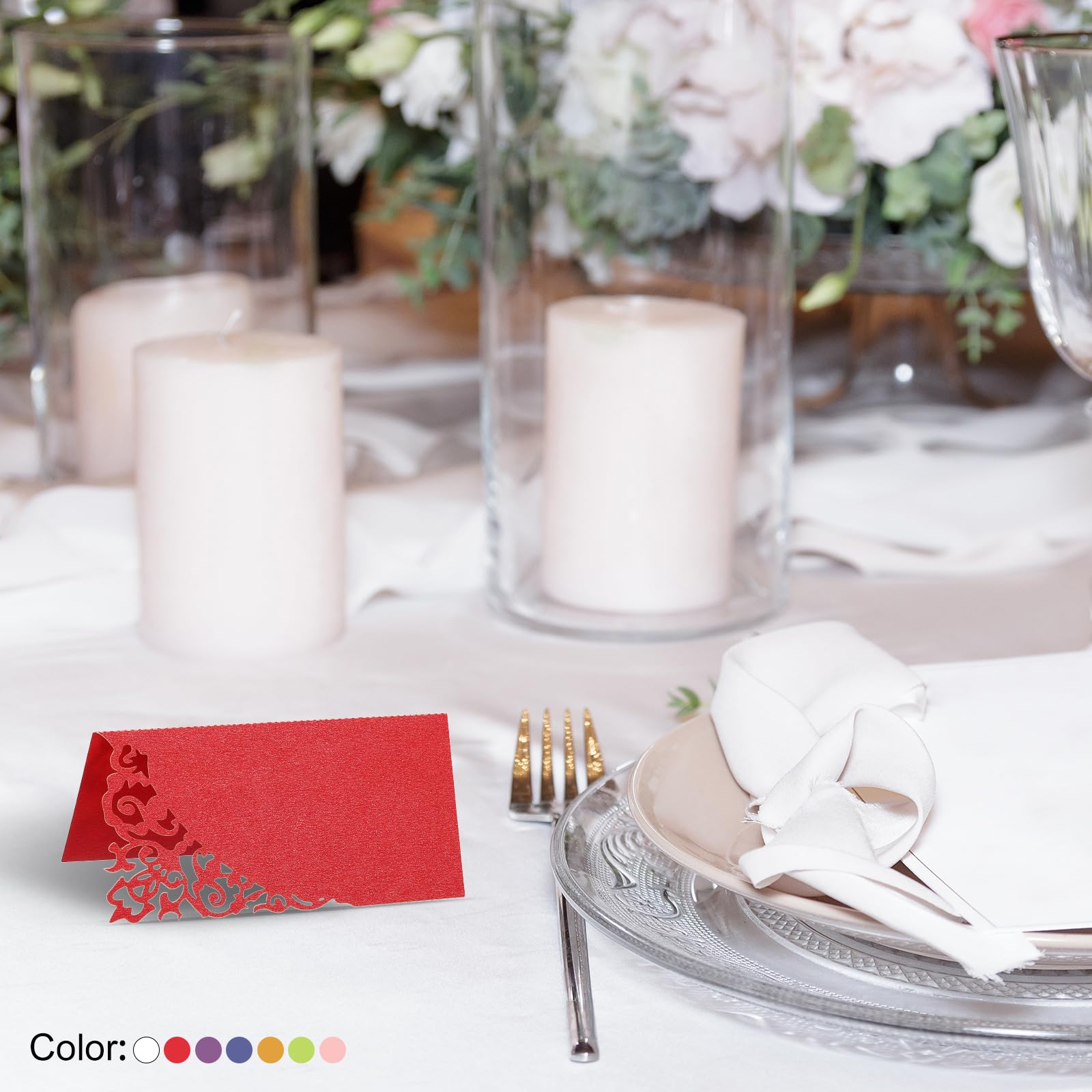 50 Cartes De Table Pliables 'Schön Dass Du Da Bist' - Marque-places Pour Mariage, Anniversaire, Baptême (8.5x11 Cm) - 13