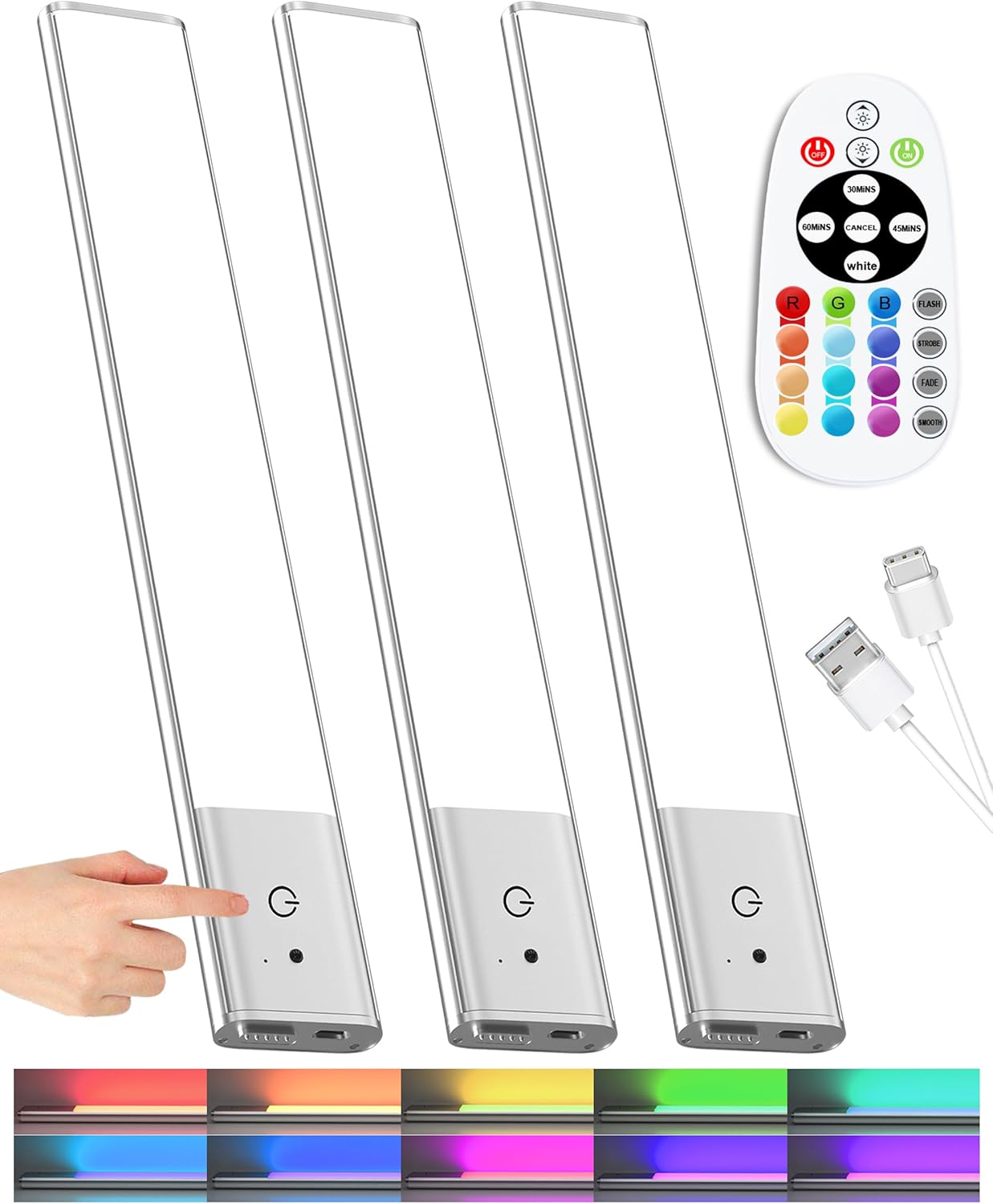 Kasanfe 79LED Under Lights Wireless, RGB & Rechargeable Under