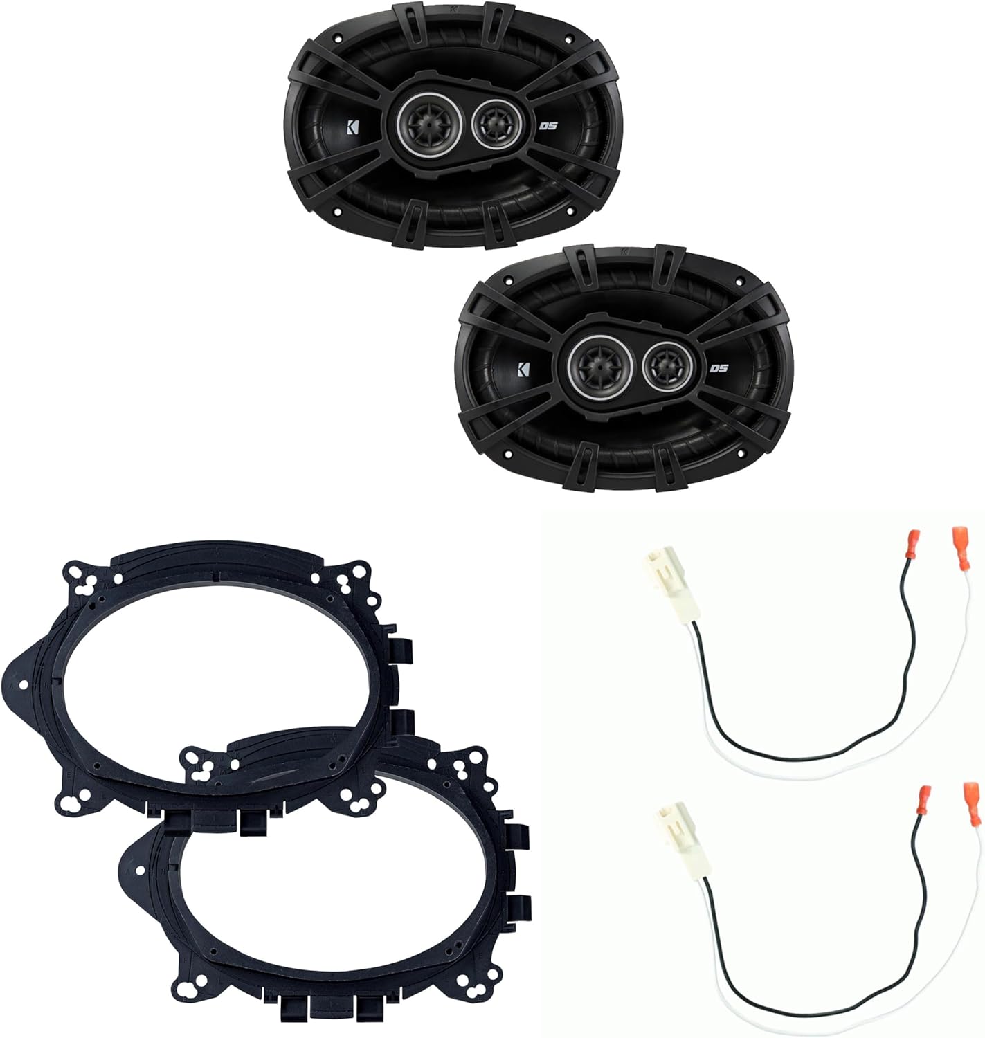 KICKER Speakers 6X9 inch for Toyota Corolla 2014-2019 Upgrade Kit - Pair of DS Series with Adapters and Harness, Car Audio Rear Deck Speaker 43DSC69304