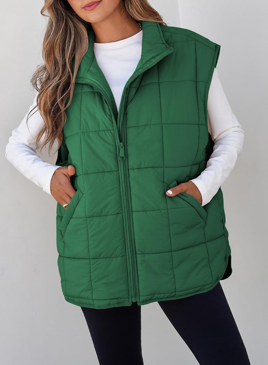 EVALESS Womens Puffer Vest Zip Up Cap Sleeve Jackets Travel Fall Outfits 2026 Fashion Warm Winter Coats With Pockets