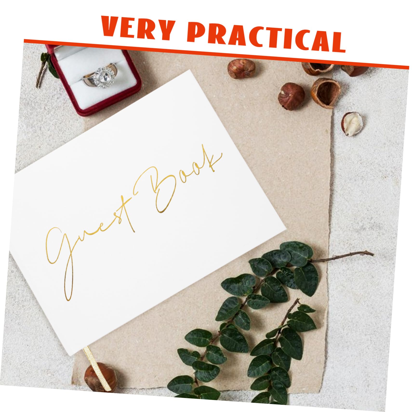 Tofficu Gästebuch zur Hochzeit aus Papier 120 Blatt Weiß mit Platz für Unterschriften und Briefe für Party und Unvergessliche Erinnerungen
