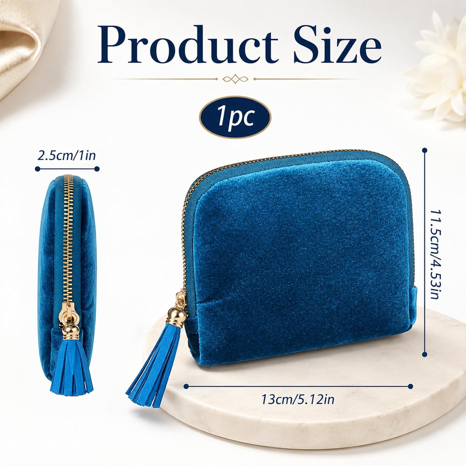 cobee Travel Jewelry Organizer for Women, Small Velvet Pouch Portable Case