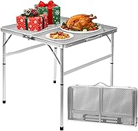 Vista 17 de Mesa plegable de picnic para parrilla, mesa de camping al aire libre con bolsa de malla portátil, compacta y plegable para fácil almacenamiento