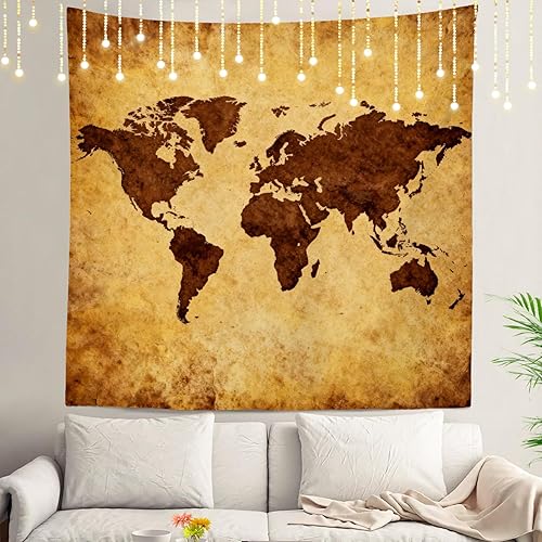 Miniatura 24 de Shrahala Tapiz de pared de acuarela desgastado, elegante pintura para colgar en la pared, tapiz grande decorativo de fibra de poliéster, dobladillo