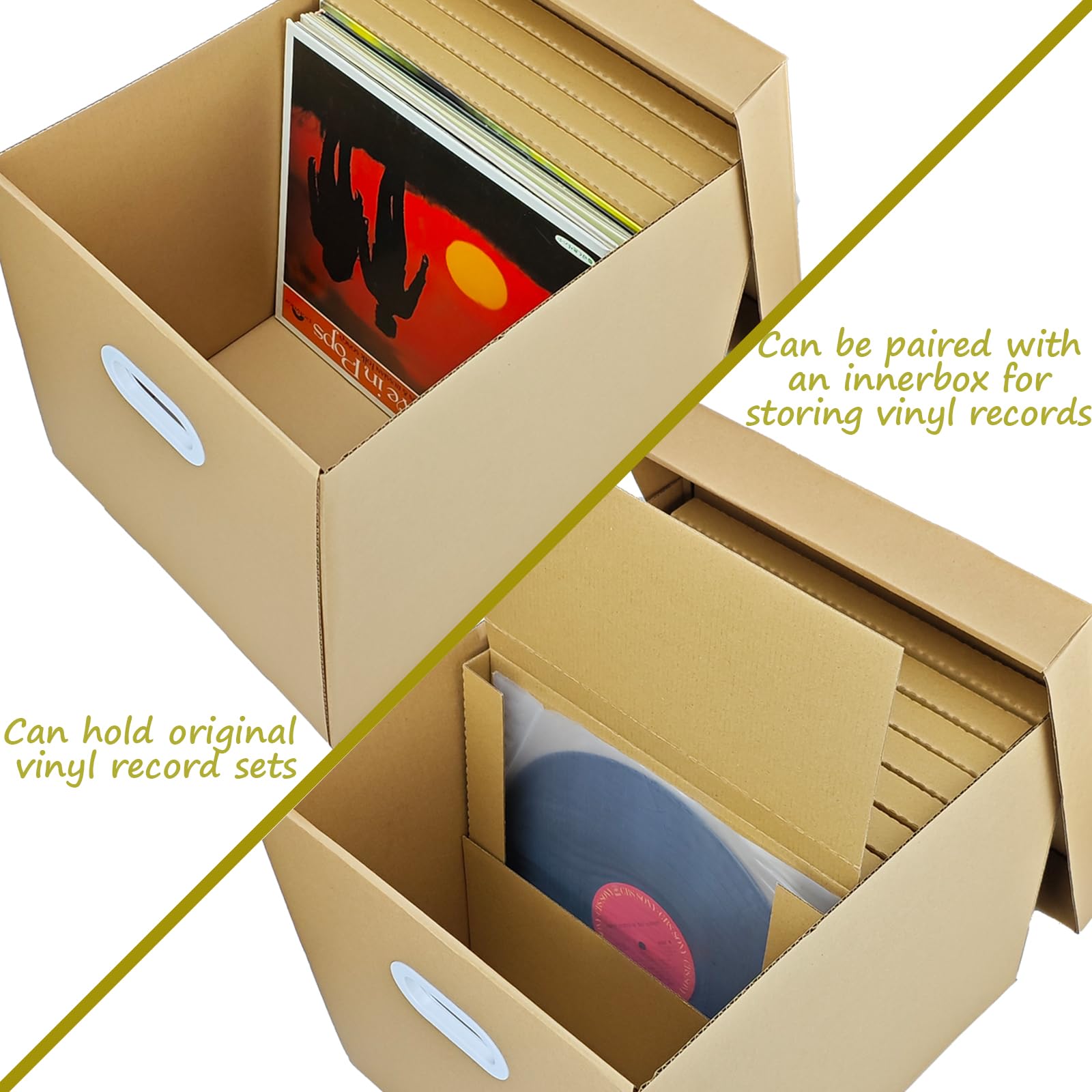 Set di 2 scatole di spedizione per dischi in vinile: 26 confezioni da 31,8 x 31,8 x 2,5 cm con 2 scatole per trasloco, buste pieghevoli in cartone LP, scatole per spedizioni e spedizioni per