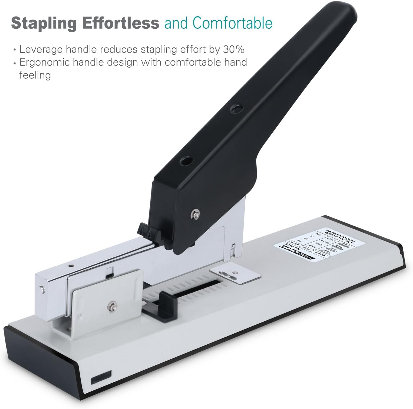 WoneNice Heavy Duty Stapler with 1000 Staples, Reduced Effort, 100 Sheets High Capacity Desktop Stapler, White : Office Products
