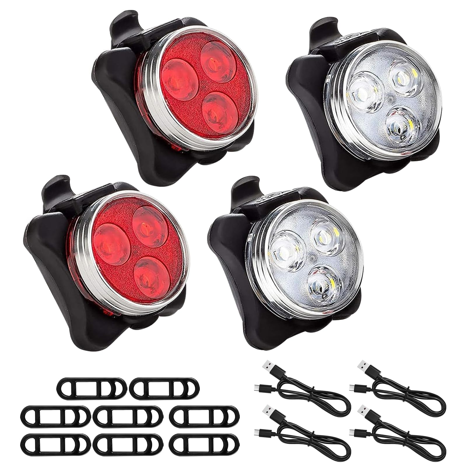 LED Licht 4er Set USB Aufladbar Wiederaufladbares,Kompakt und Wasserdicht,Helles Licht,LED Lampe Set für Außenbereich