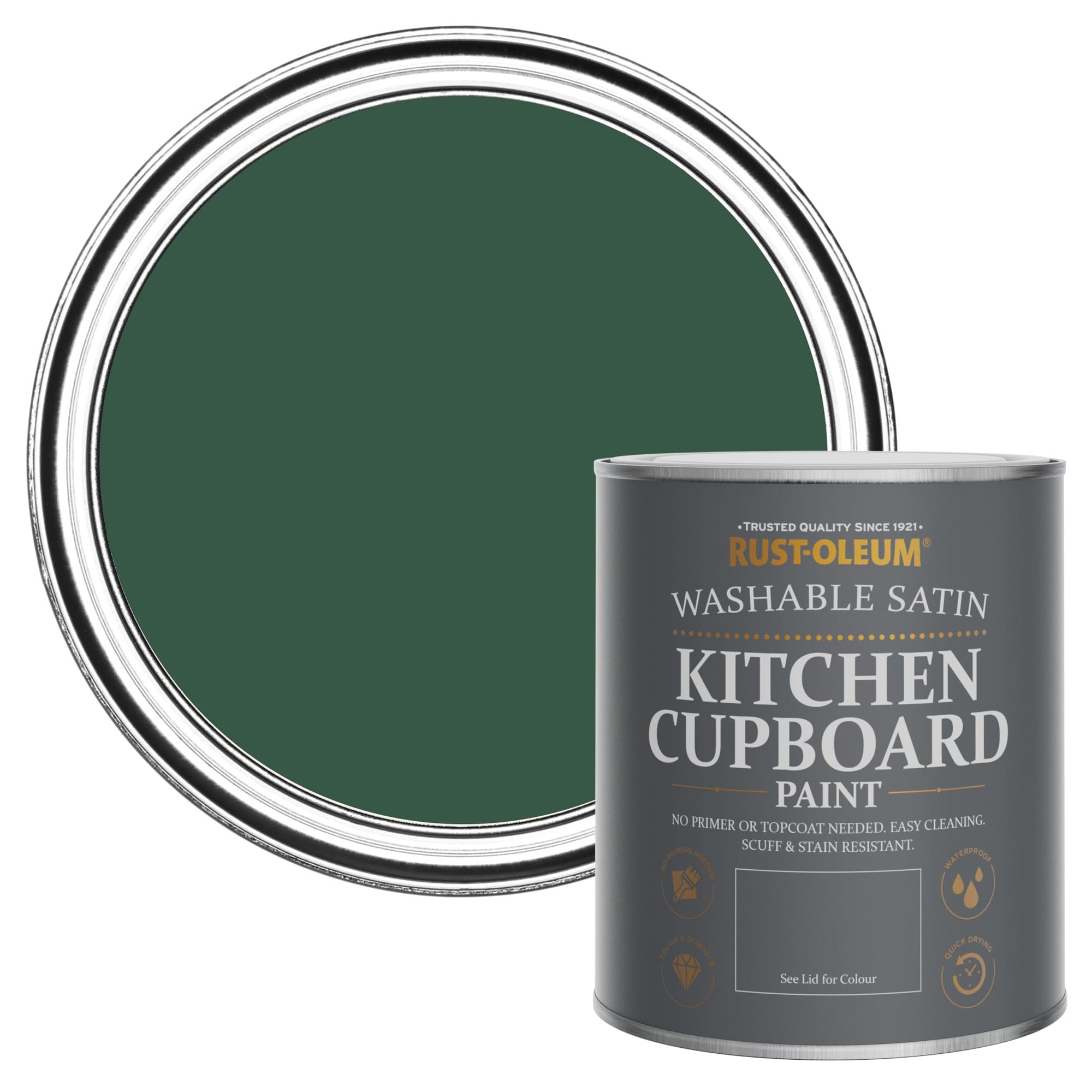 Rust-Oleum The Pinewoods Kitchen Cupboard Washable Satin Paint 750Ml