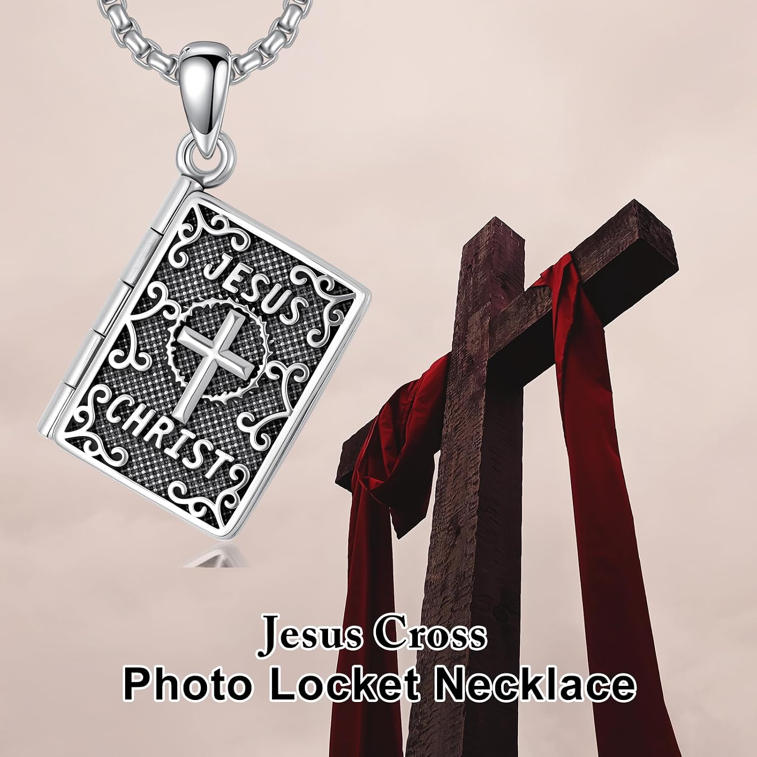 Patron Saint Necklace 925 Sterling Silver Amulet Pendant Religious Jewelry Gift for Men