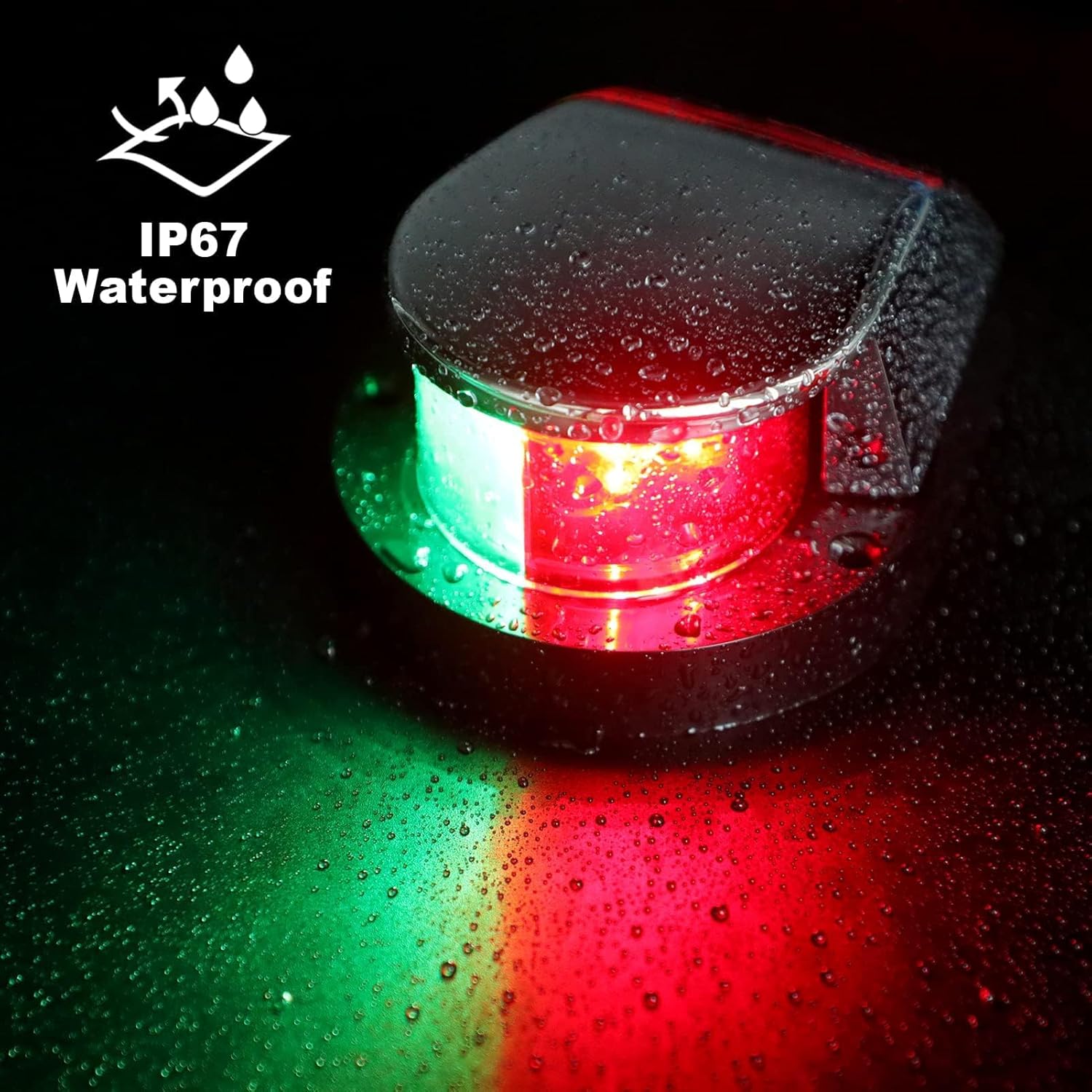 Obcursco Boat Navigation Lights, Red and Green Marine LED Bow Lights, IP67 Waterproof, Rust-Resistant, Ideal for Pontoon, Skiff, Small Boats, and Yacht(Silver)