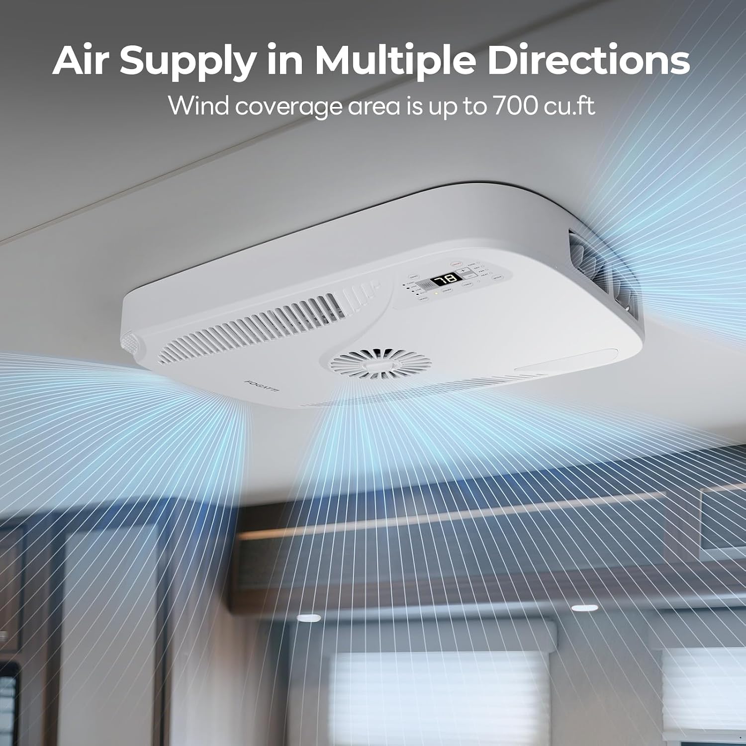 FOGATTI Air Distribution Box showing multi-directional air supply for wide coverage