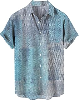 Hawaiian Shirt Mens Retro Style Print Beach Shirt Short Sleeve Button Down Shirts Holiday Summer Casual Shirts Breathable Lightweight Beach Party Wear Best For Holiday