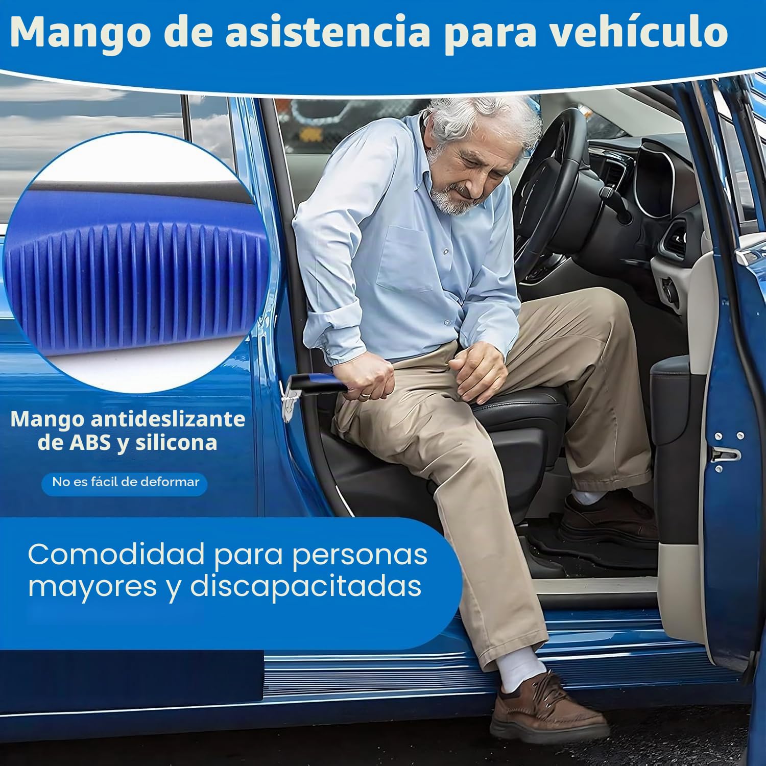 2 piezas Asa de Soporte para Automóvil Mango de Apoyo Herramienta de Escape de Emergencia del Coche para Discapacidad, ayuda de salida de coche para las personas mayores, mango de apoyo para vehículos