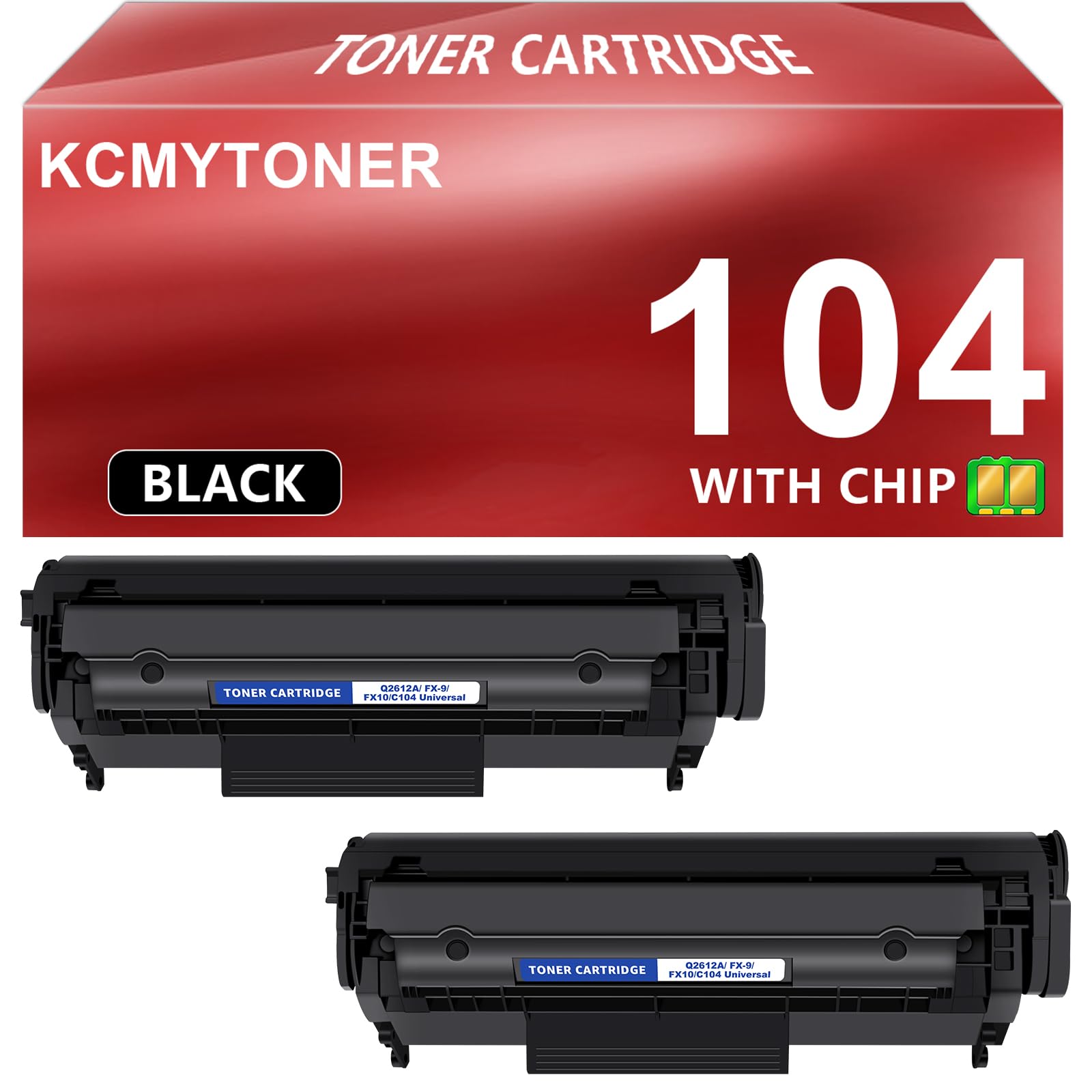 104 FX9 FX10 Compatible Toner Cartridge Replacement for Canon 104 Black Toner Cartridge Use for ImageClass D420 MF4150 MF4350d FAXPHONE L90 L120 Laser MN1319f 1012 1020 1022 3050 (2PACK)