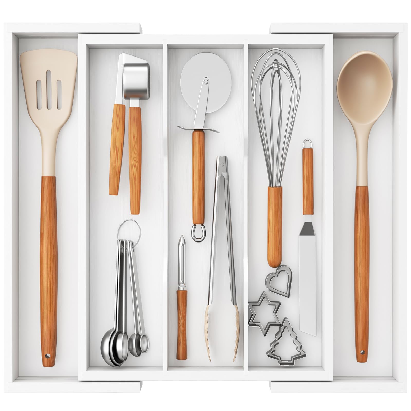 Lifewit Utensil Drawer Organiser, Extendable Cutlery Tray for Kitchen Silverware Flatware Holder