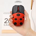 Bluetooth Wireless Mouse,Cute Ladybug Cartoon Mouse Dual Mode(Bluetooth & 2.4G Wireless),Rechargeable Silent Portable Mice with USB Receiver for Notebook, Laptop,PC,Desktop,MacBook,MacOS Gift(Red)