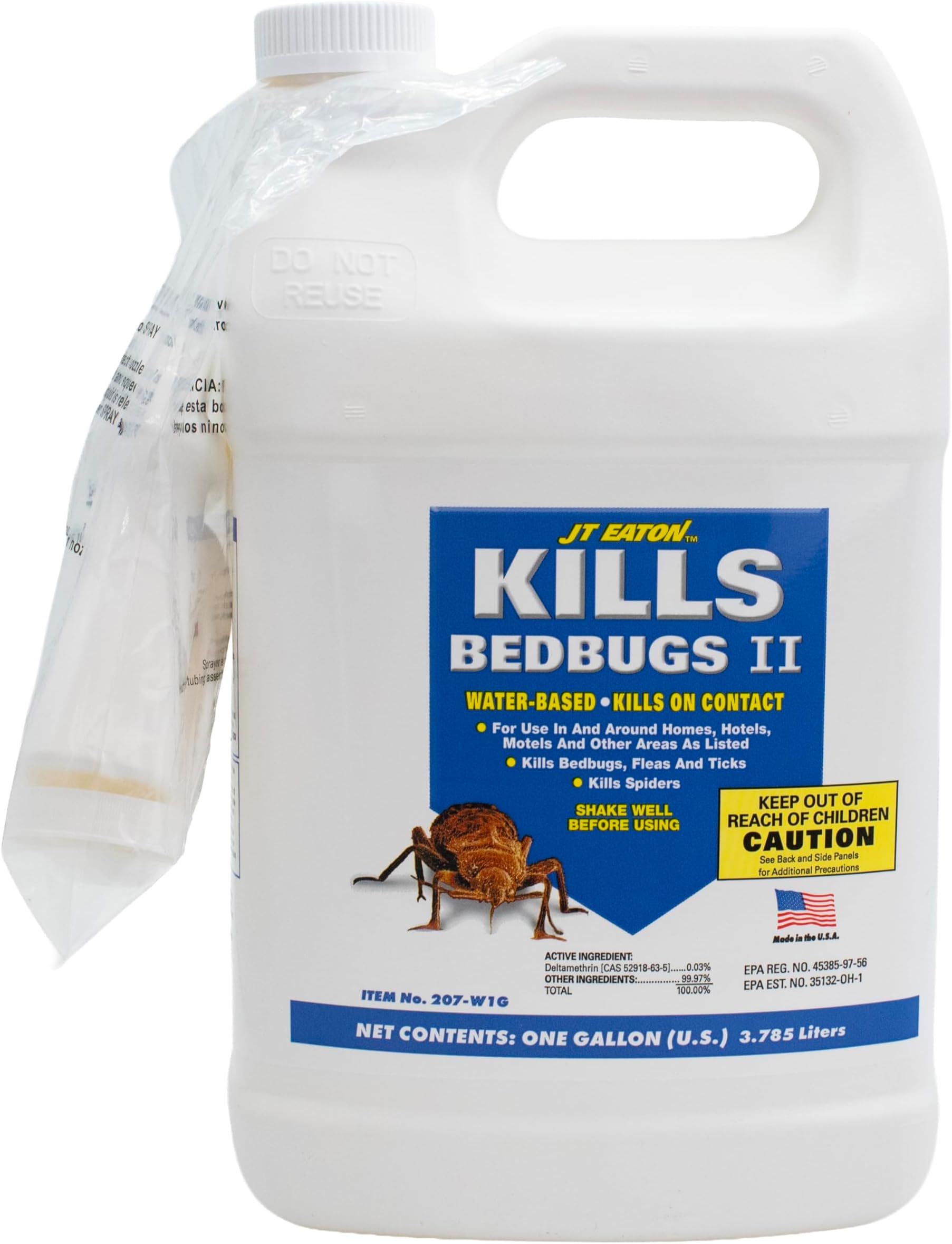 Kills Bedbugs II Spray, Water Base, Gallon with Sprayer – Professional-Grade Bed Bug Treatment – Water-Based Formula Safe for Mattresses, Furniture & Upholstery – Fast-Acting, Easy Application