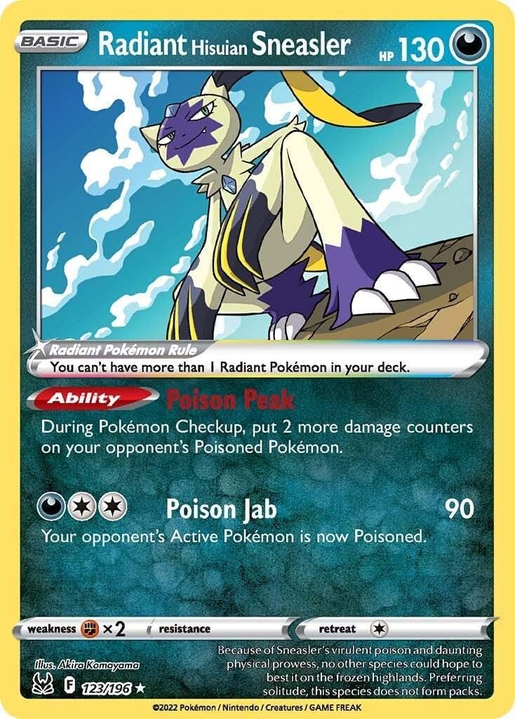 Pokemon – Radiant Hisuian Sneasler – 123/196 Lost Origin – Shiny - Single Card