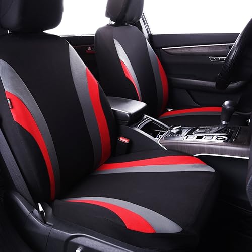 Miniatura 2 de CAR PASS Line Rider - Funda de asiento de automóvil de ajuste universal, 100% transpirable, con esponja compuesta de 0.197 in en el interior,