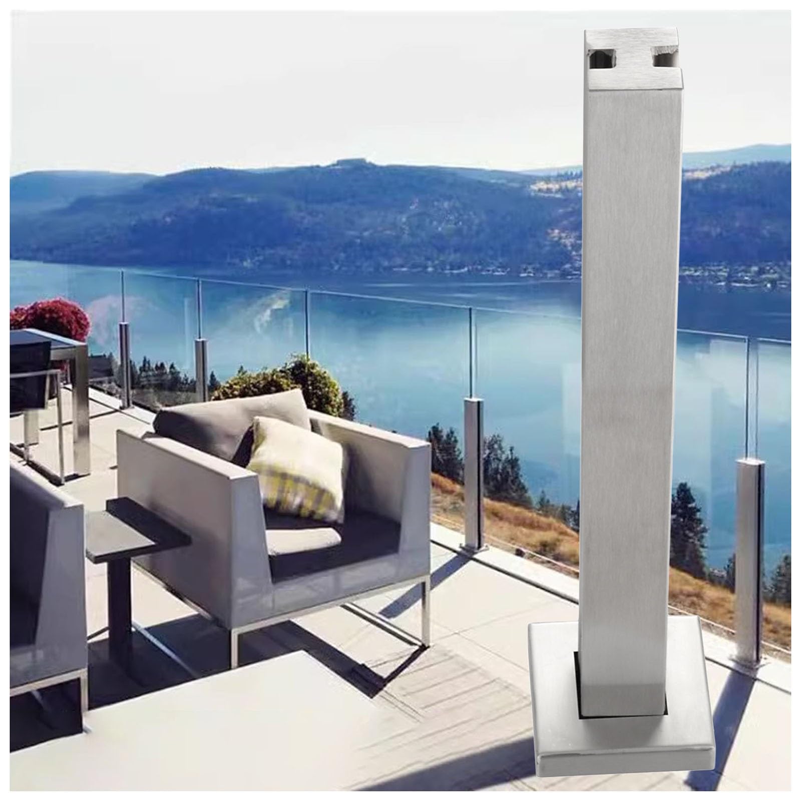 Uchwyt ze szkła hartowanego ze stali nierdzewnej do balustrad wewnętrznych srebrne zaciski szklane przejrzysty system ogrodzenia wsparcie i stylowy design
