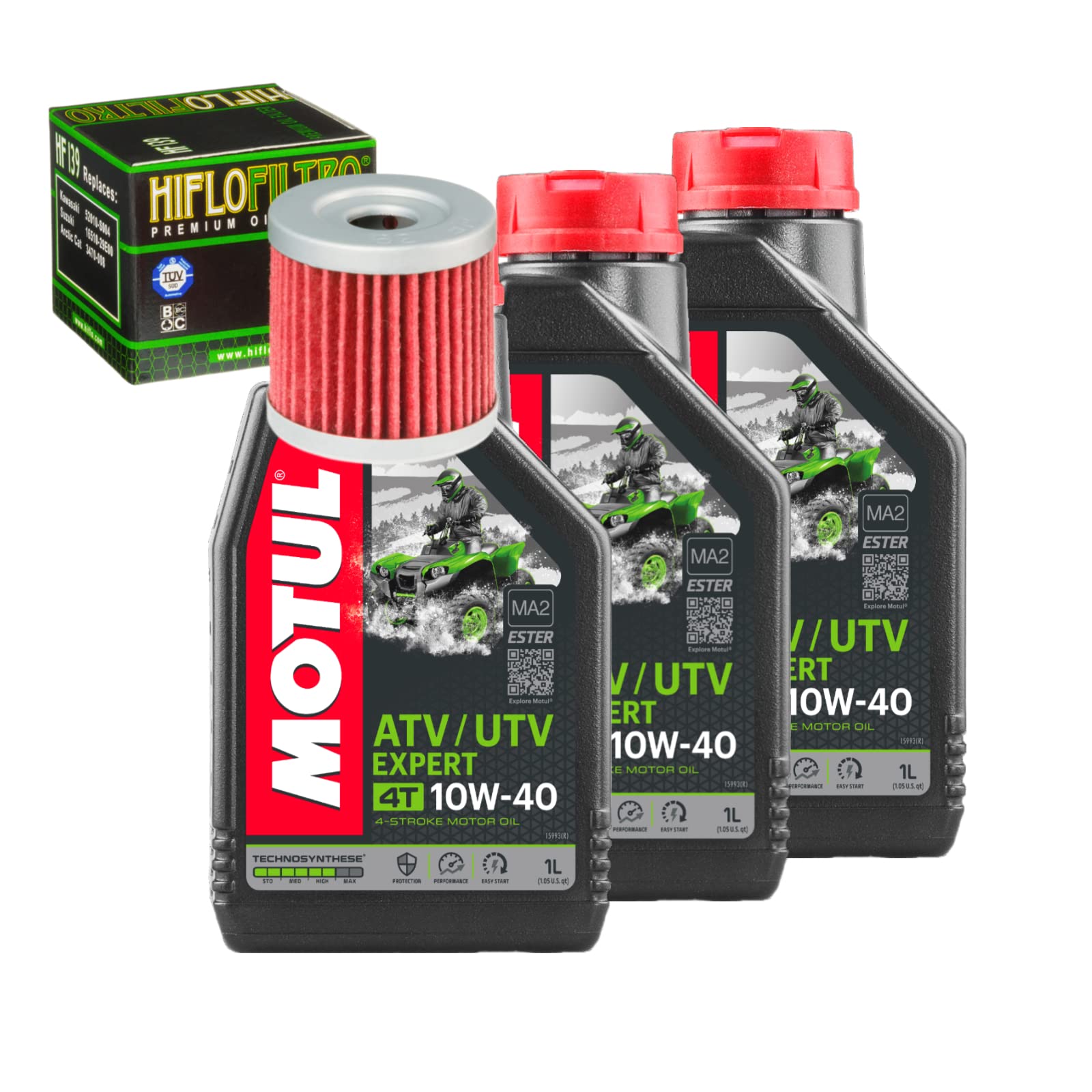 Oil Change Kit For Suzuki 2003 Lt-Z400 QuadSport Z Technosynthese 10W-40