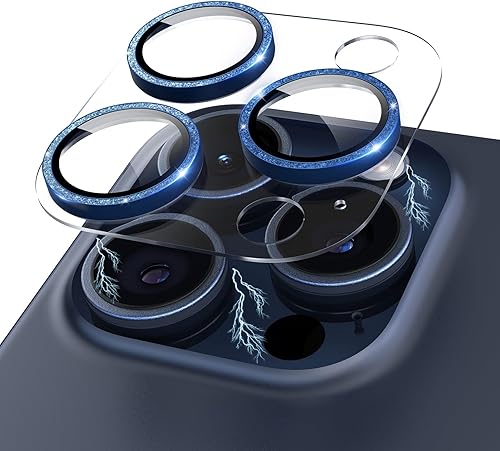 Miniatura 49 de Protector de lente de cámara compatible con iPhone 15 Pro/iPhone 15 Pro Max [metal de cobertura completa] Pantalla de vidrio templado 9H, cubierta