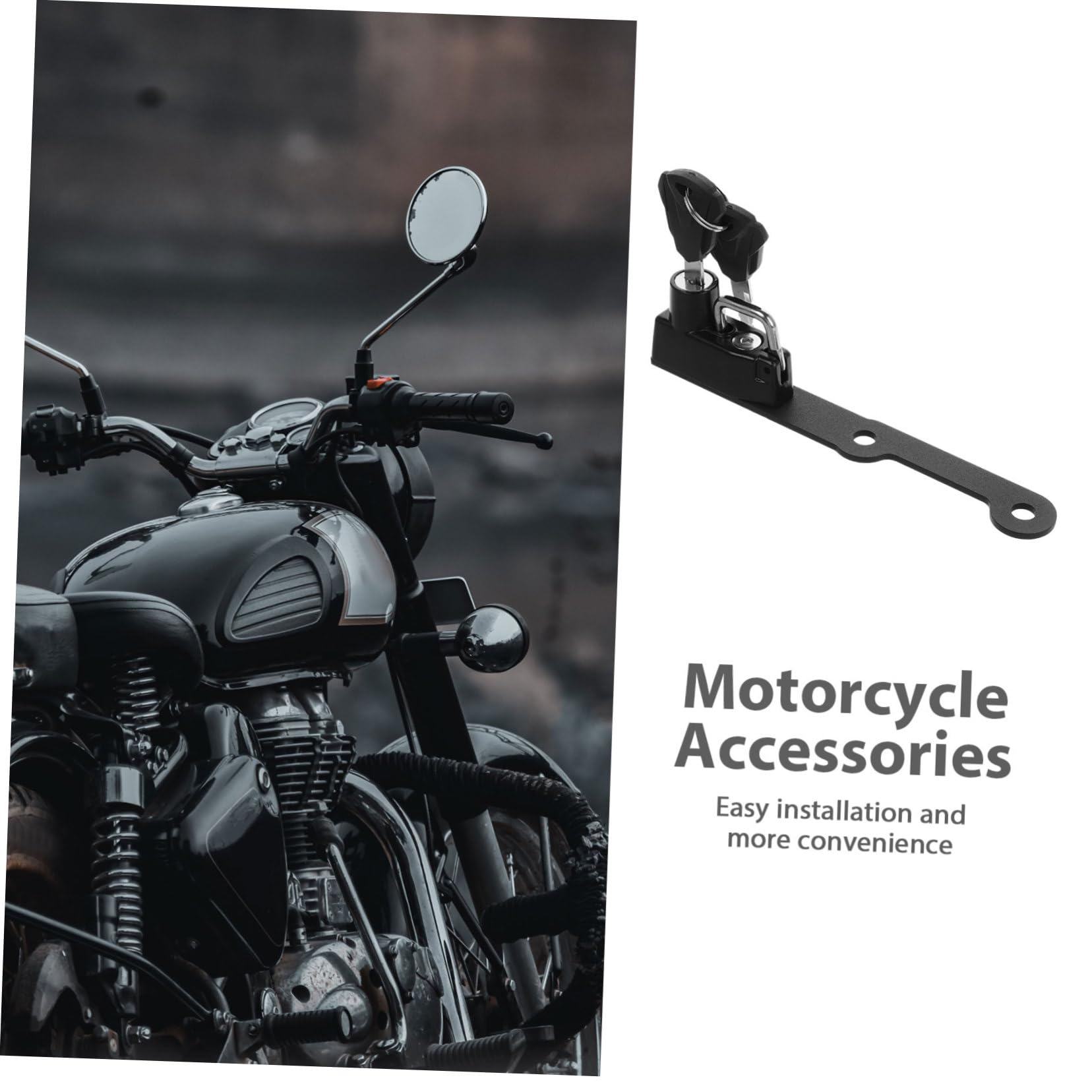 Zerodeko Antivol Multifonction Noir Moto de Métal de Sécurité Verrou Casque Installation Simple pour Moto et Scooter