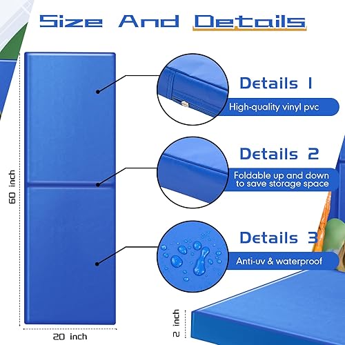 Miniatura 9 de Liliful 3 protectores de pared de gimnasio de 2 pulgadas de grosor, protección de espuma de pared, duraderos, impermeables, protectores de cancha de