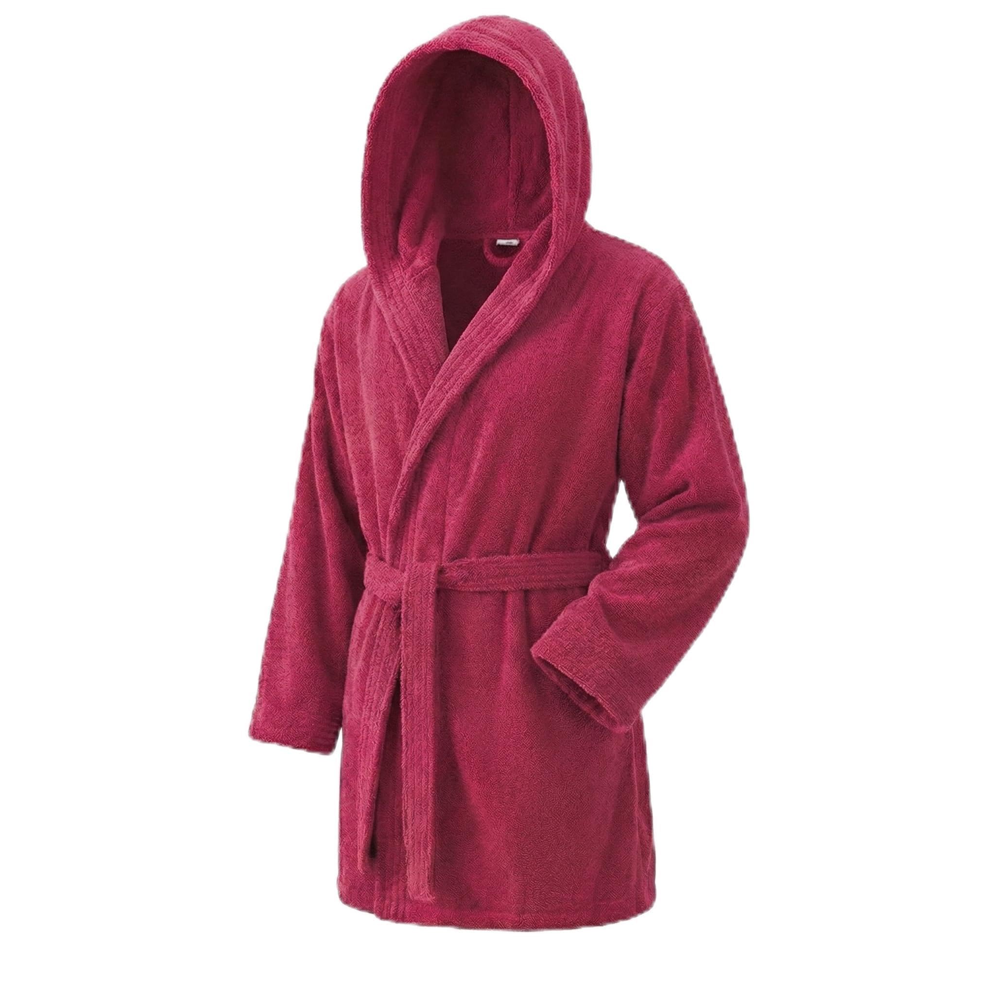Top Towels Unisex Bathrobe with Hood 100% Cotton 500 g/m2 Terry Bathrobe