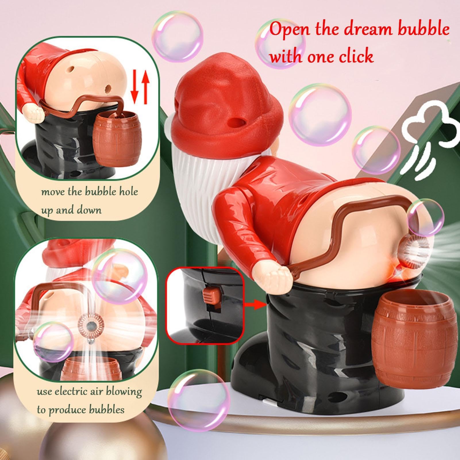 Machine À Bulles Automatique – Machine À Bulles Lumineuse En Forme De Père Noël | Souffleur À Bulles À Piles Avec Son | Machine À Bulles Électrique Portative Pour